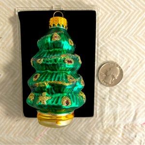 Christmas Tree Ornament Packaged in Acrylic Container Holiday Tree Glass
